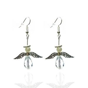 Angel Earrings White and Clear